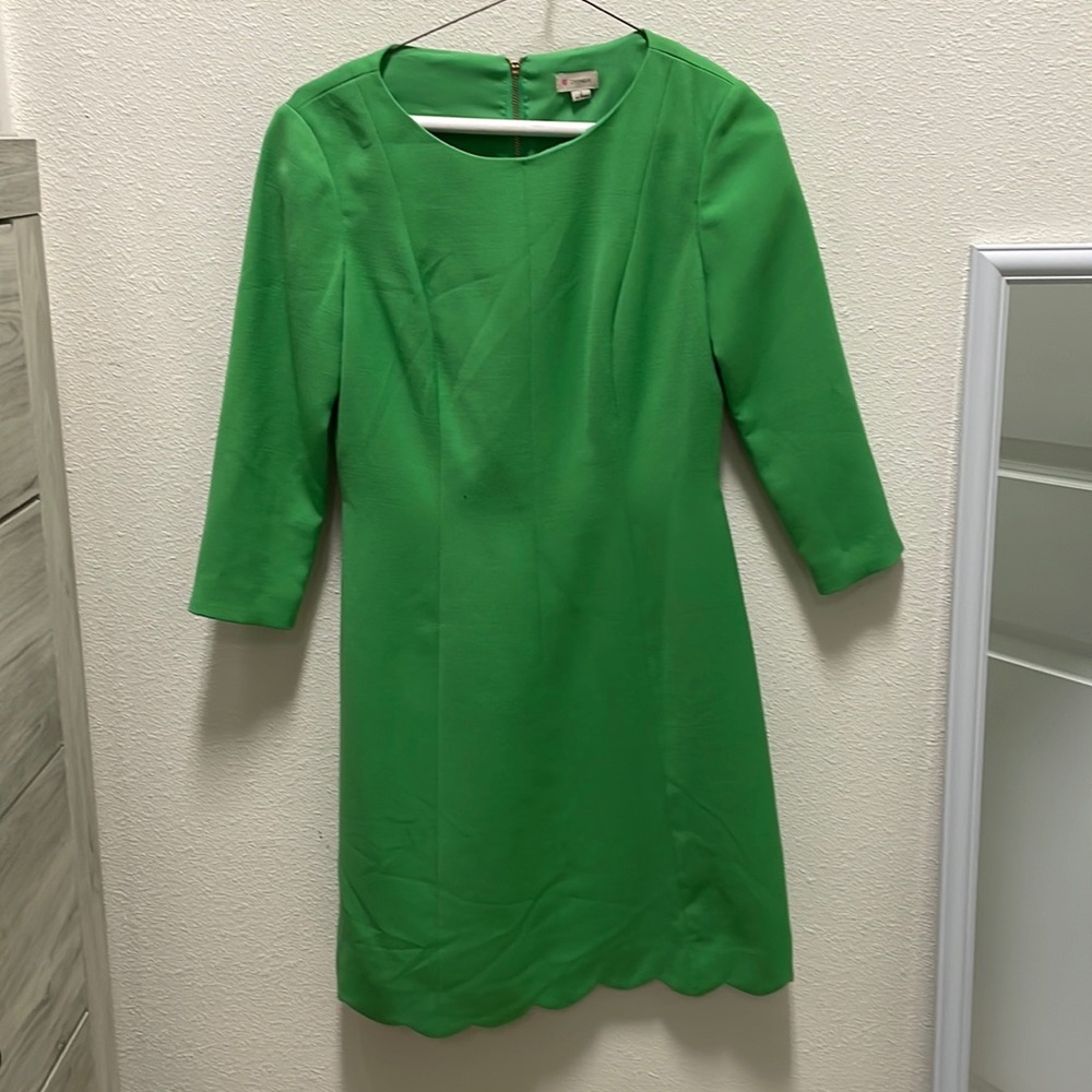 Green Cremieux size to knee length long sleeve dress